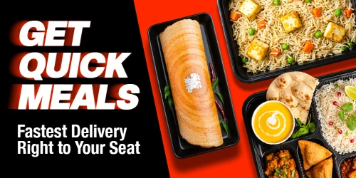 Get food delivery free at train seat