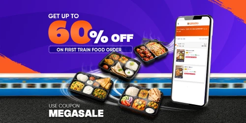 Get Upto 60% Off on First Train Food Order with RailRestro
