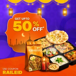 Order and Get Upto 50% Off on Train Food Order with RailRestro