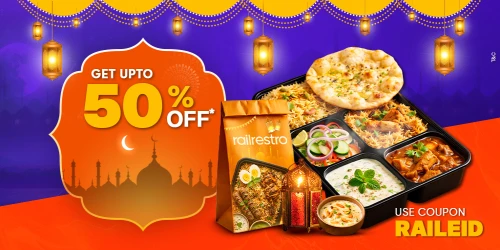 Order and Get Upto 50% Off on Train Food Order with RailRestro