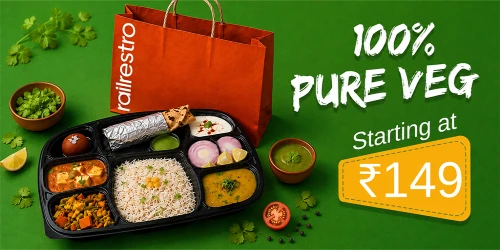 100% Pure Veg Food in Train with RailRestro