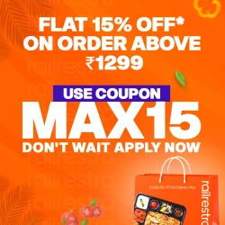 Coupon MAX15 with RailRestro Food in Train