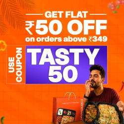 Coupon TASTY50 with RailRestro Food in Train